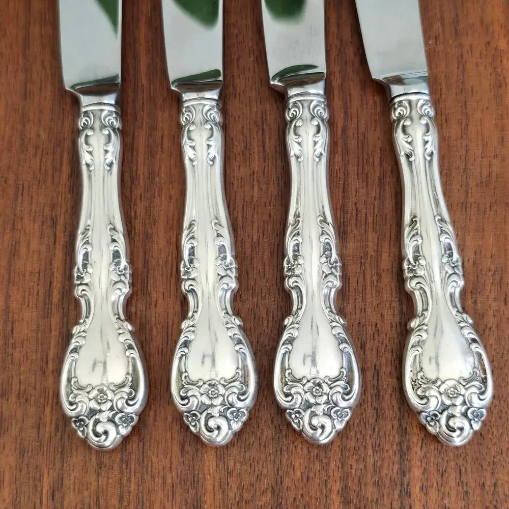Gorham Melrose Sterling Silver Butter Spreader 4 Pcs Hollow Handle No Monogram